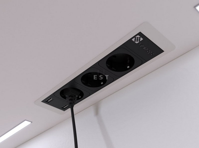 ASA 06132E00048 Vestavná zásuvková jednotka VERSAFRAME 2.0 PRO 3x230V, 2xUSB 5V (nabíječka), 1x volná pozice, 0,2m kabel GST18i3, eloxovaný hliník ASA 06132E00048 Vestavná zásuvková jednotka VERSAFRAME 2.0 PRO 3x230V, 2xUSB 5V (nabíječka), 1x volná pozice, 0,2m kabel GST18i3, eloxovaný hliník